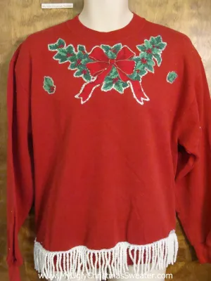 Horrible 80s Homecrafted Red Funny Novelty Christmas Sweatshirt