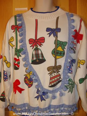 Horrible Funny Ugly Christmas 80s Sweatshirt 3D Fringe
