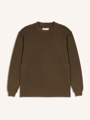 Humbie Sweat In Peat Waffle Jersey