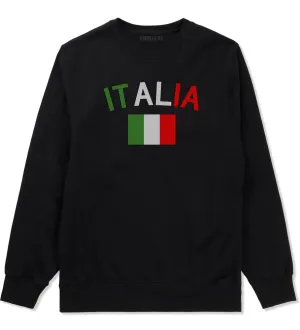 Italia With Flag Italy Futbol Mens Crewneck Sweatshirt