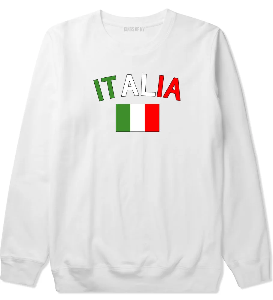 Italia With Flag Italy Futbol Mens Crewneck Sweatshirt
