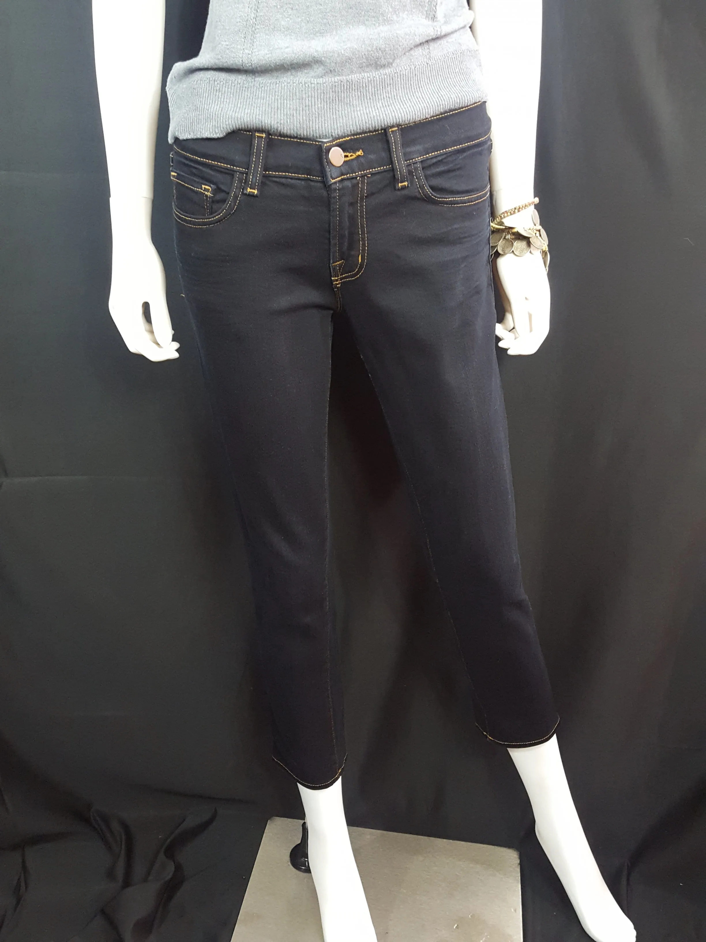J Brand Midrise Crop Jeans Black size 27