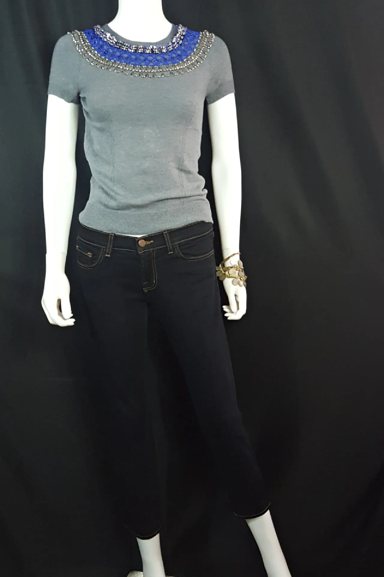 J Brand Midrise Crop Jeans Black size 27