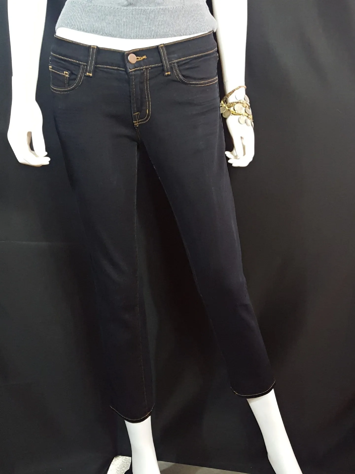 J Brand Midrise Crop Jeans Black size 27