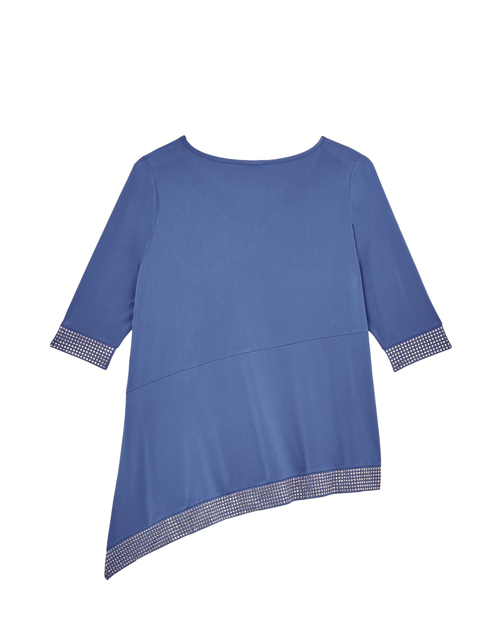 Janice Asymmetrical Embellished Top | Royal Blue / Gold