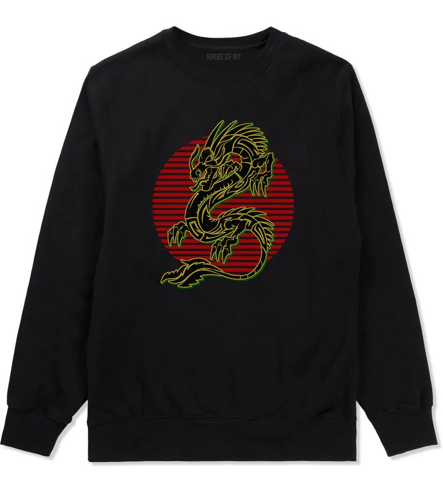 Japanese Dragon Red Sun Mens Crewneck Sweatshirt