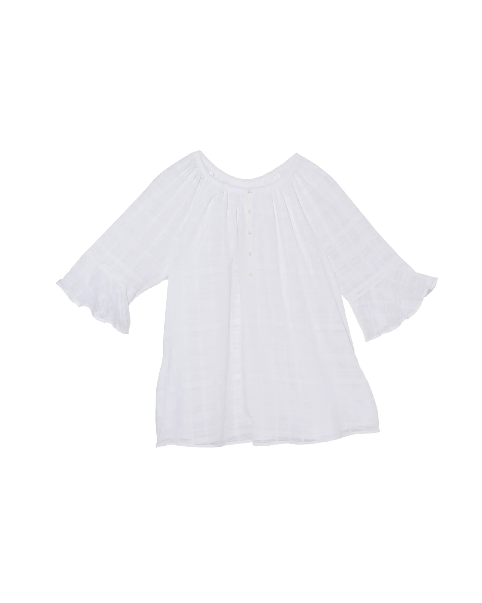 Jimena 3/4 Flared Sleeve Blouse | White