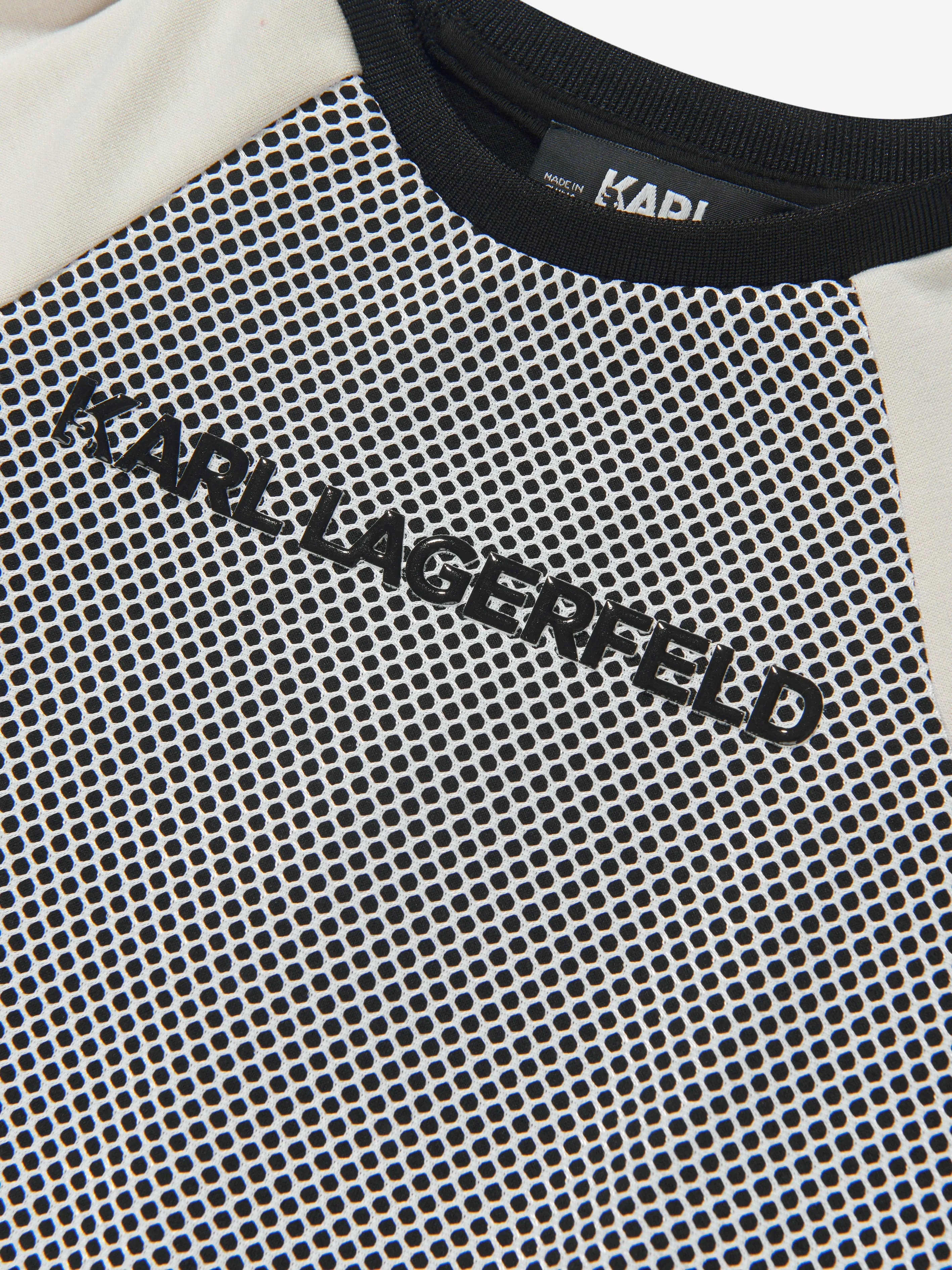Karl Lagerfeld Girls Mesh Insert Logo Sweatshirt