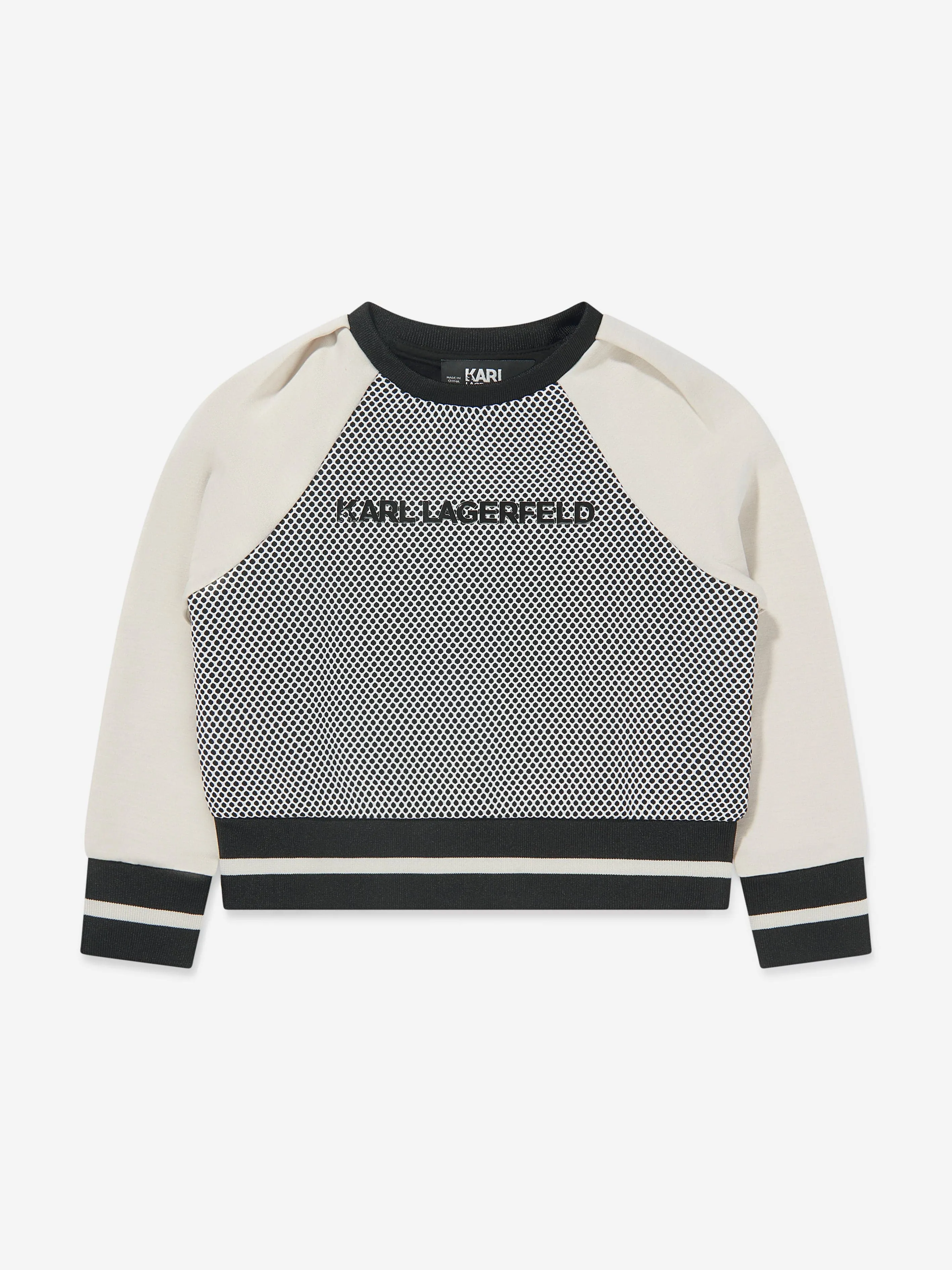 Karl Lagerfeld Girls Mesh Insert Logo Sweatshirt