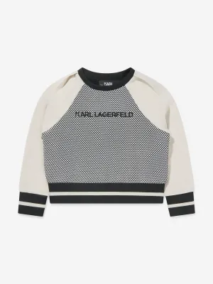 Karl Lagerfeld Girls Mesh Insert Logo Sweatshirt