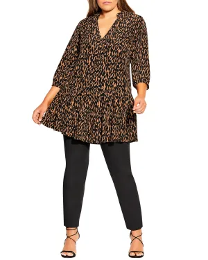Khloe Geo Animal Tunic | Black / Brown