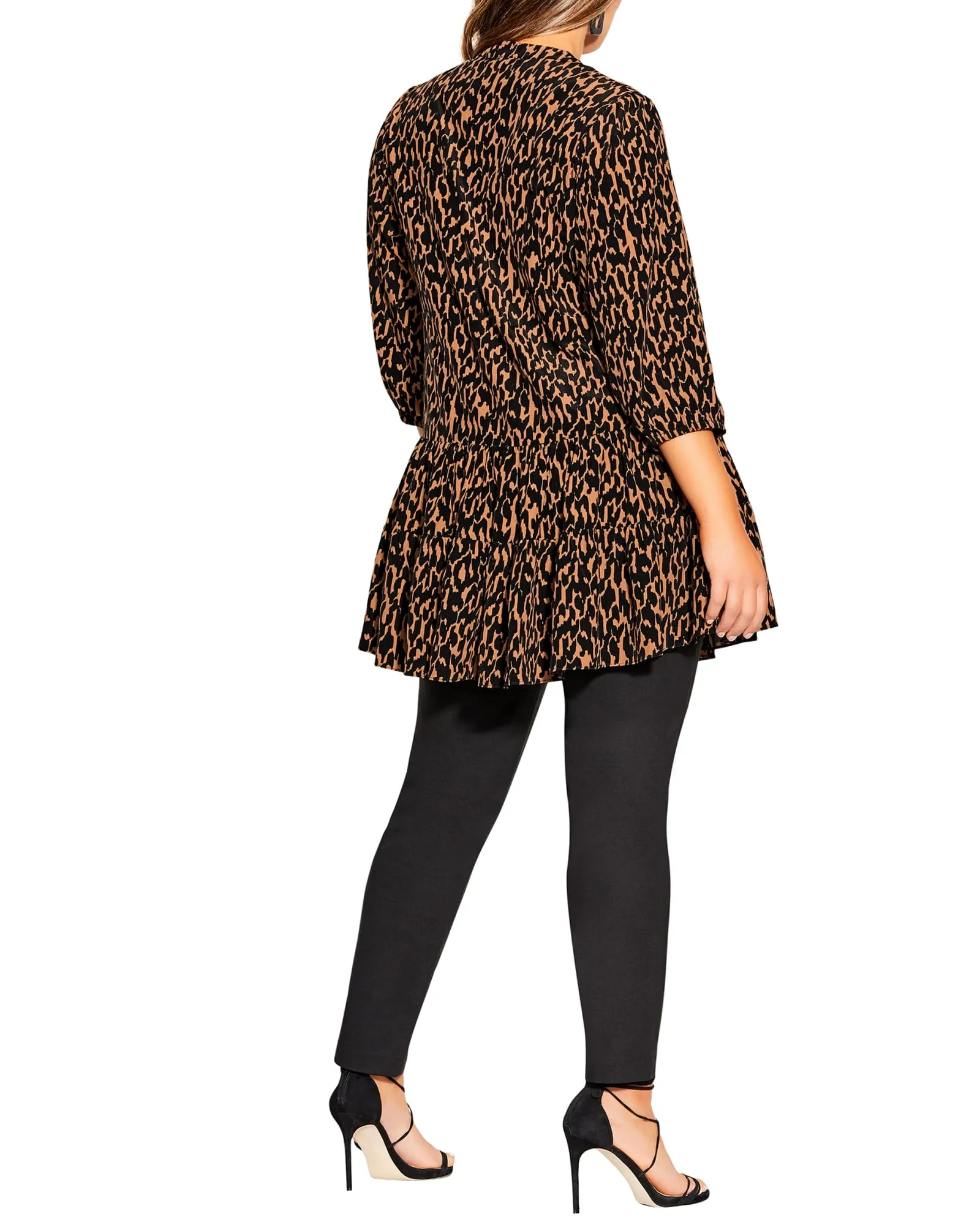 Khloe Geo Animal Tunic | Black / Brown