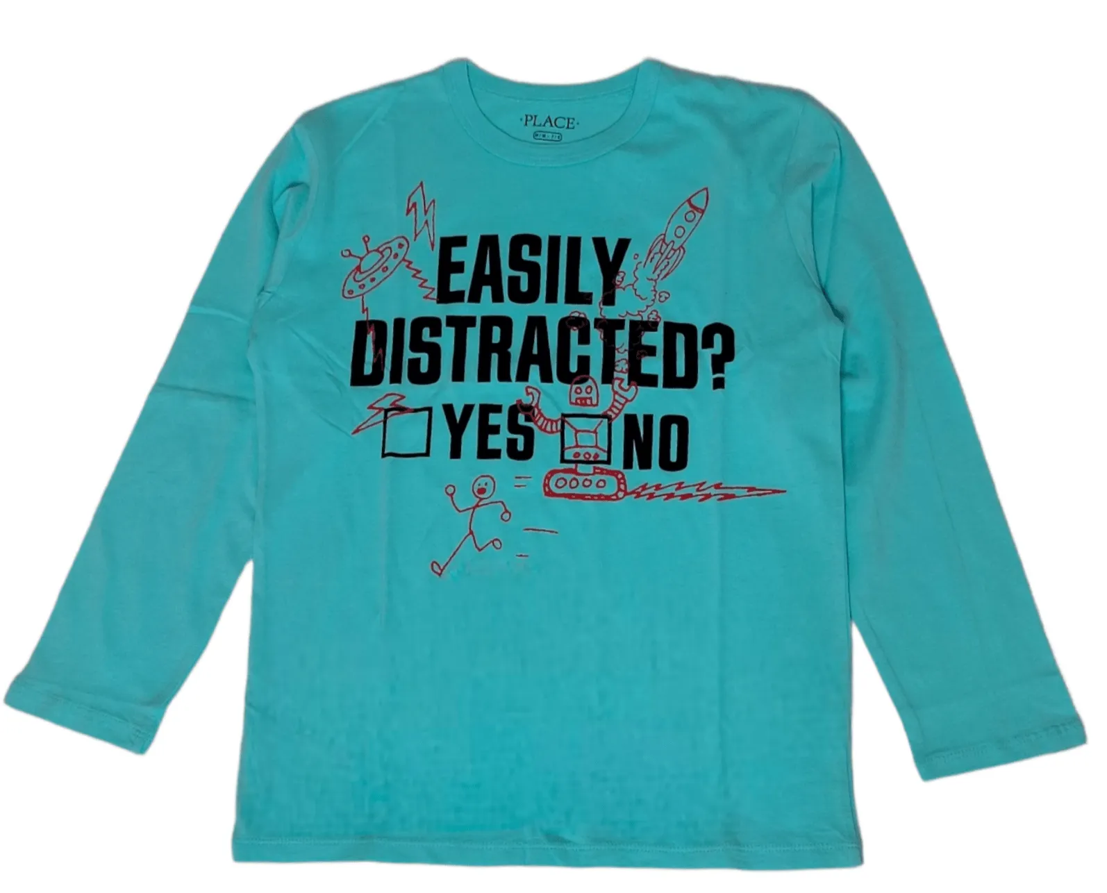 Kids Place (Fall) Sweatshirt - Baby Blue "Easily Distracted?"