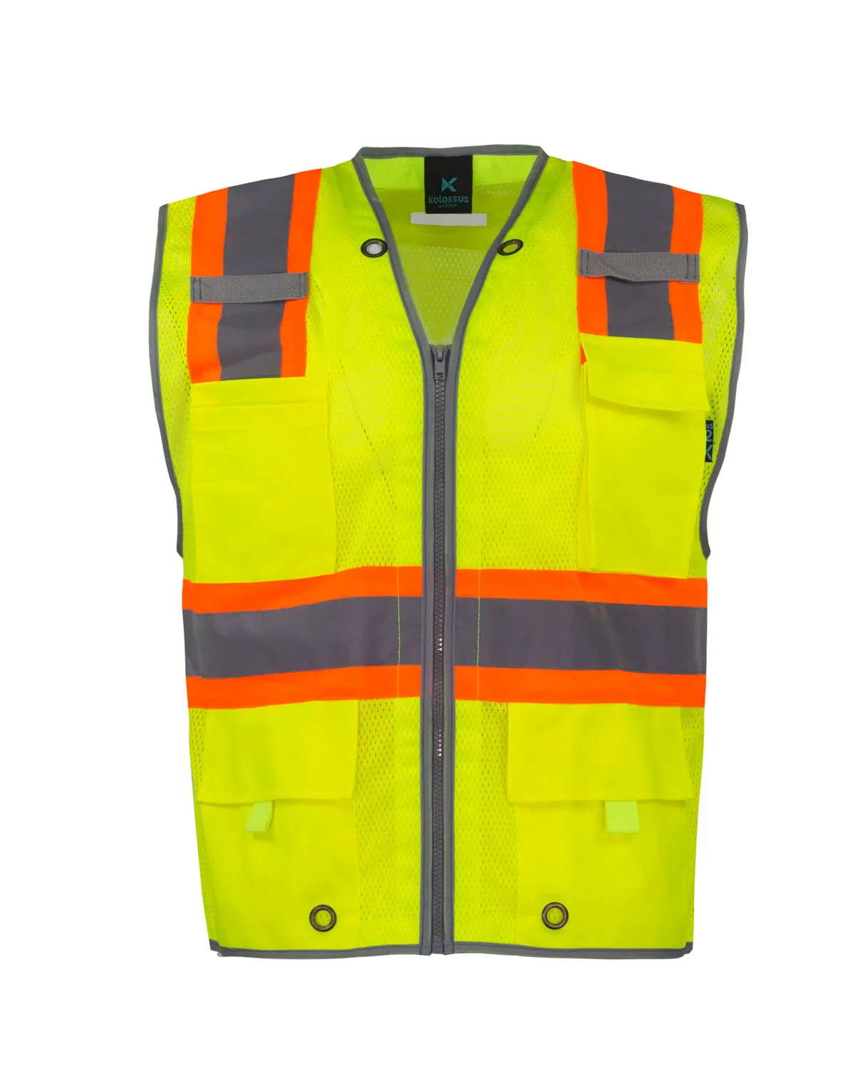 Kolossus Pro Deluxe High Visibility Vest with Multi Frontal Pockets | ANSI Class 2 Compliant