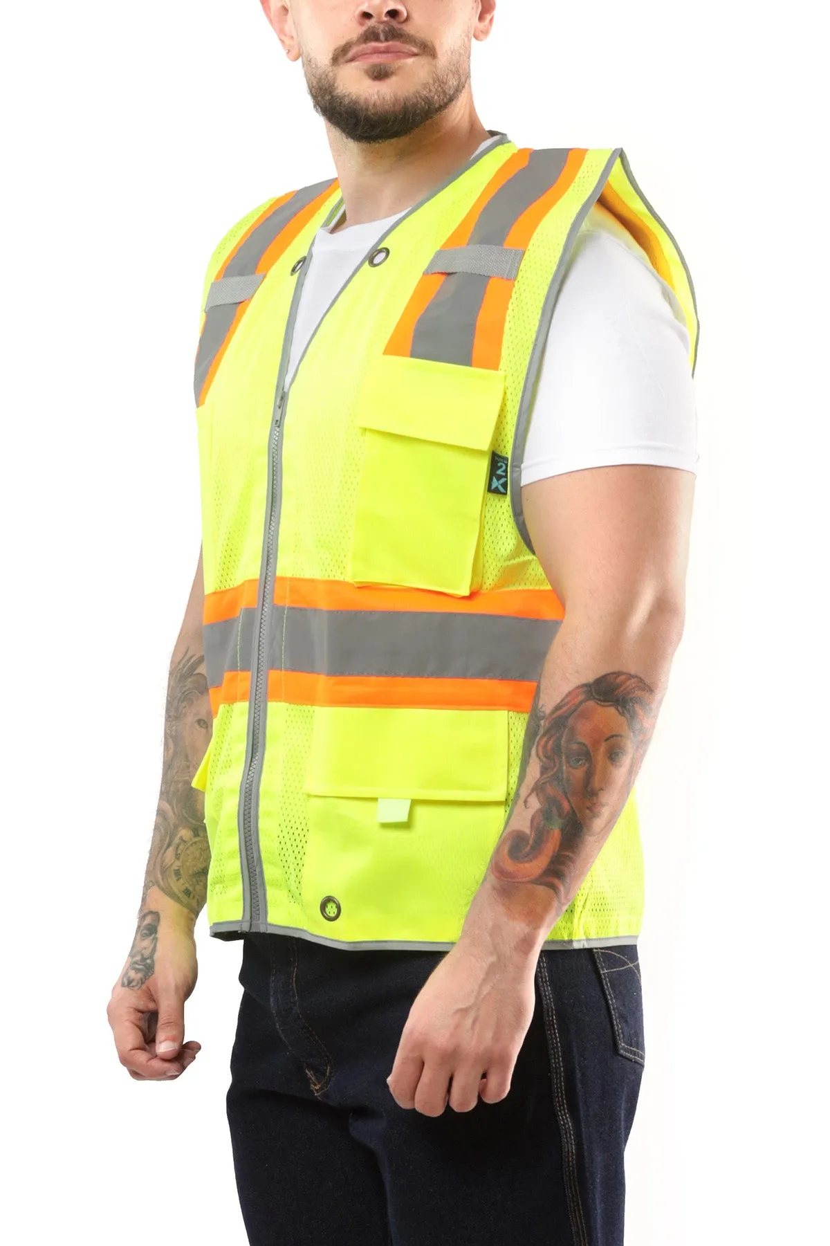 Kolossus Pro Deluxe High Visibility Vest with Multi Frontal Pockets | ANSI Class 2 Compliant