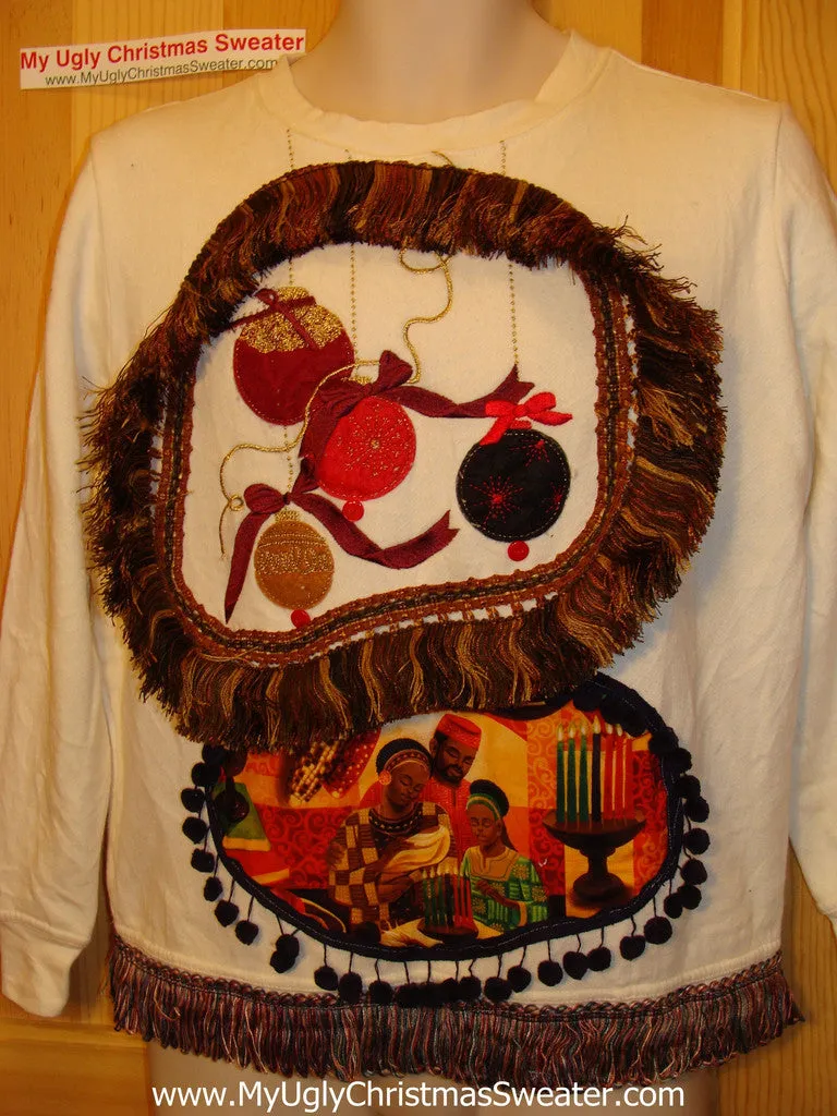 Kwanza Kwanzaa Tacky Sweatshirt  with Fringe (q64)