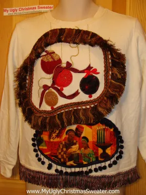 Kwanza Kwanzaa Tacky Sweatshirt  with Fringe (q64)