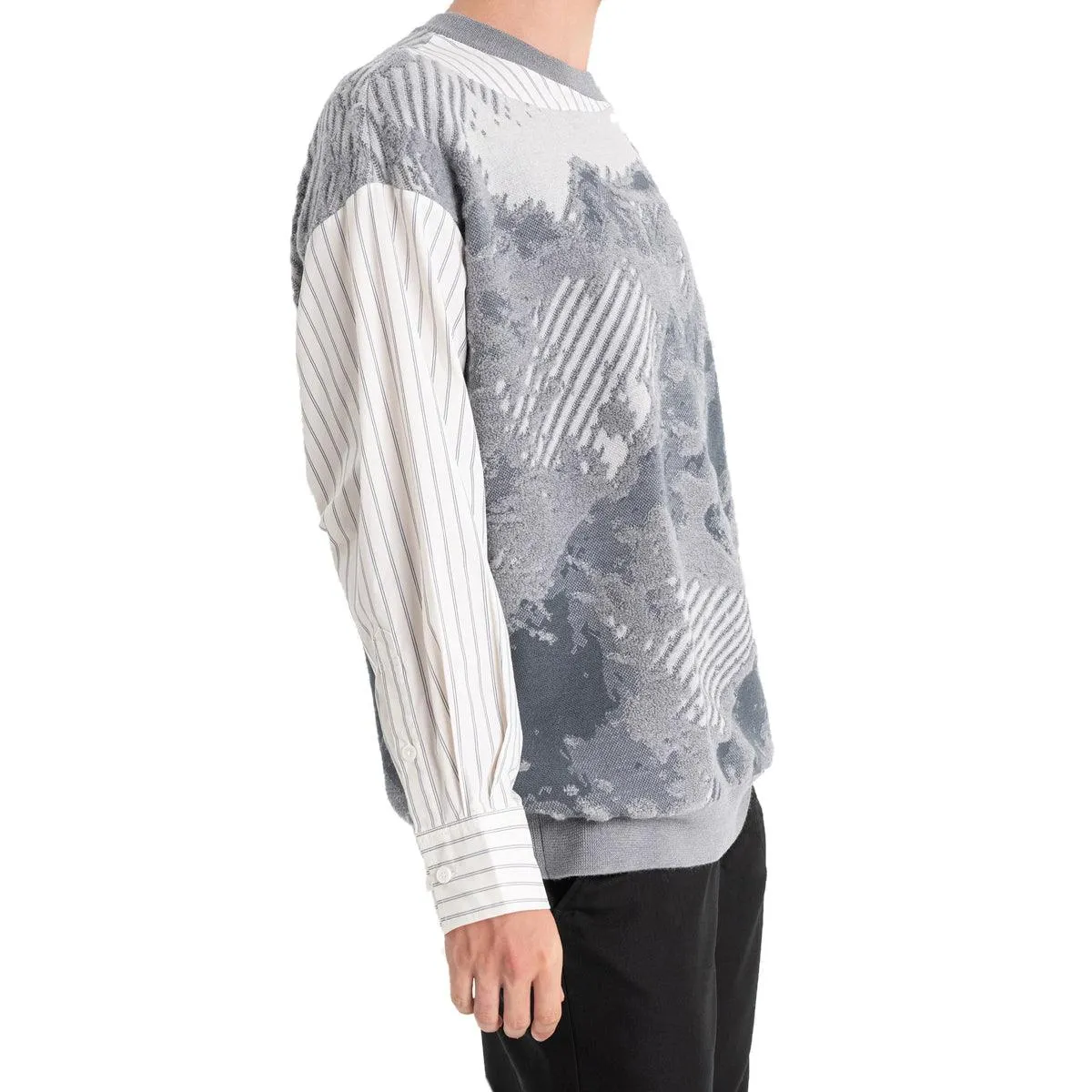 Landscape Painting Jacquard Jumper 'Grey'