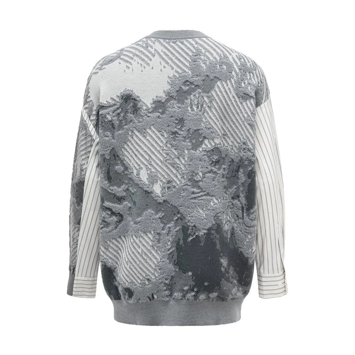 Landscape Painting Jacquard Jumper 'Grey'