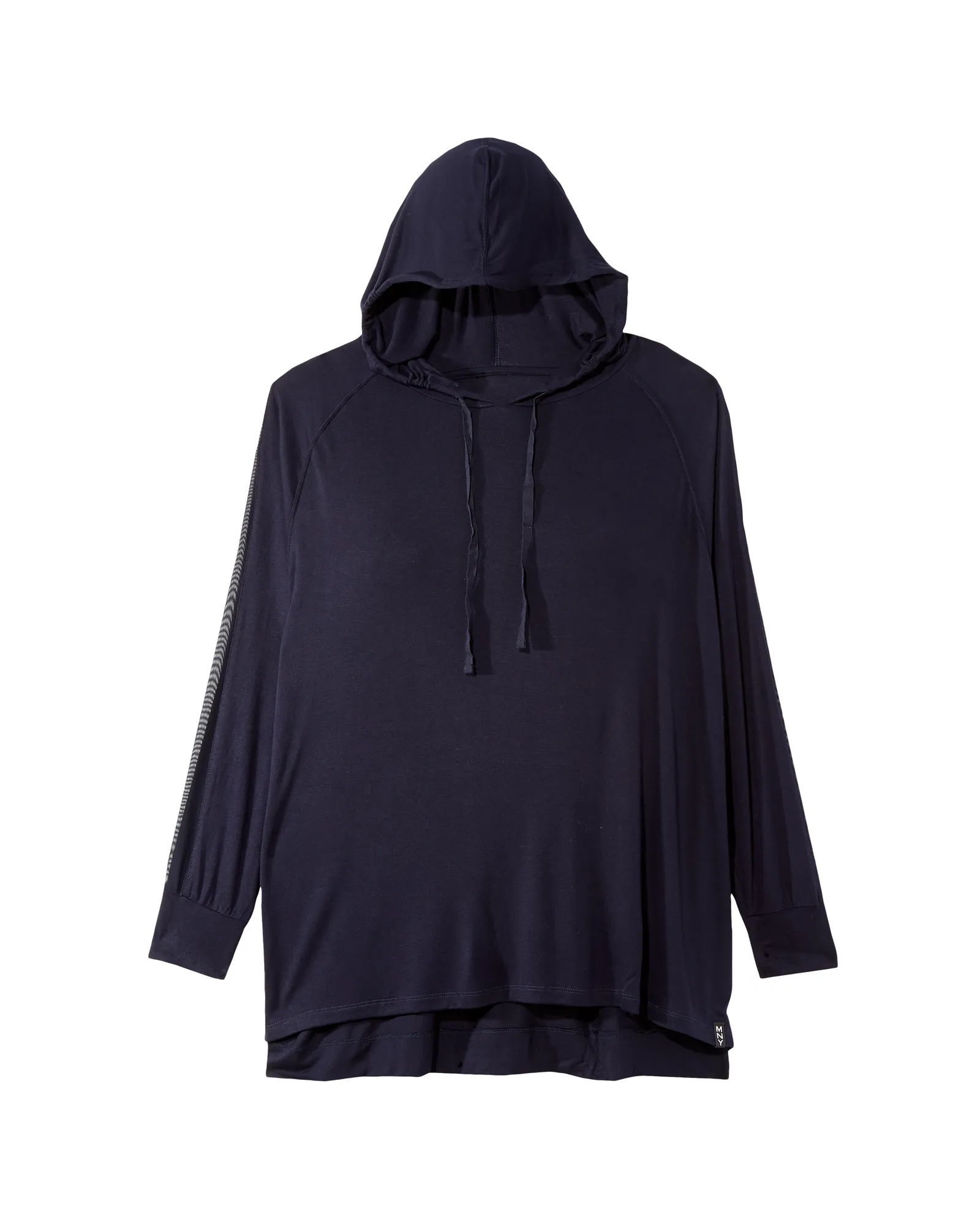 Lepto Long Sleeve Hooded Tee with Mesh Details | Navy