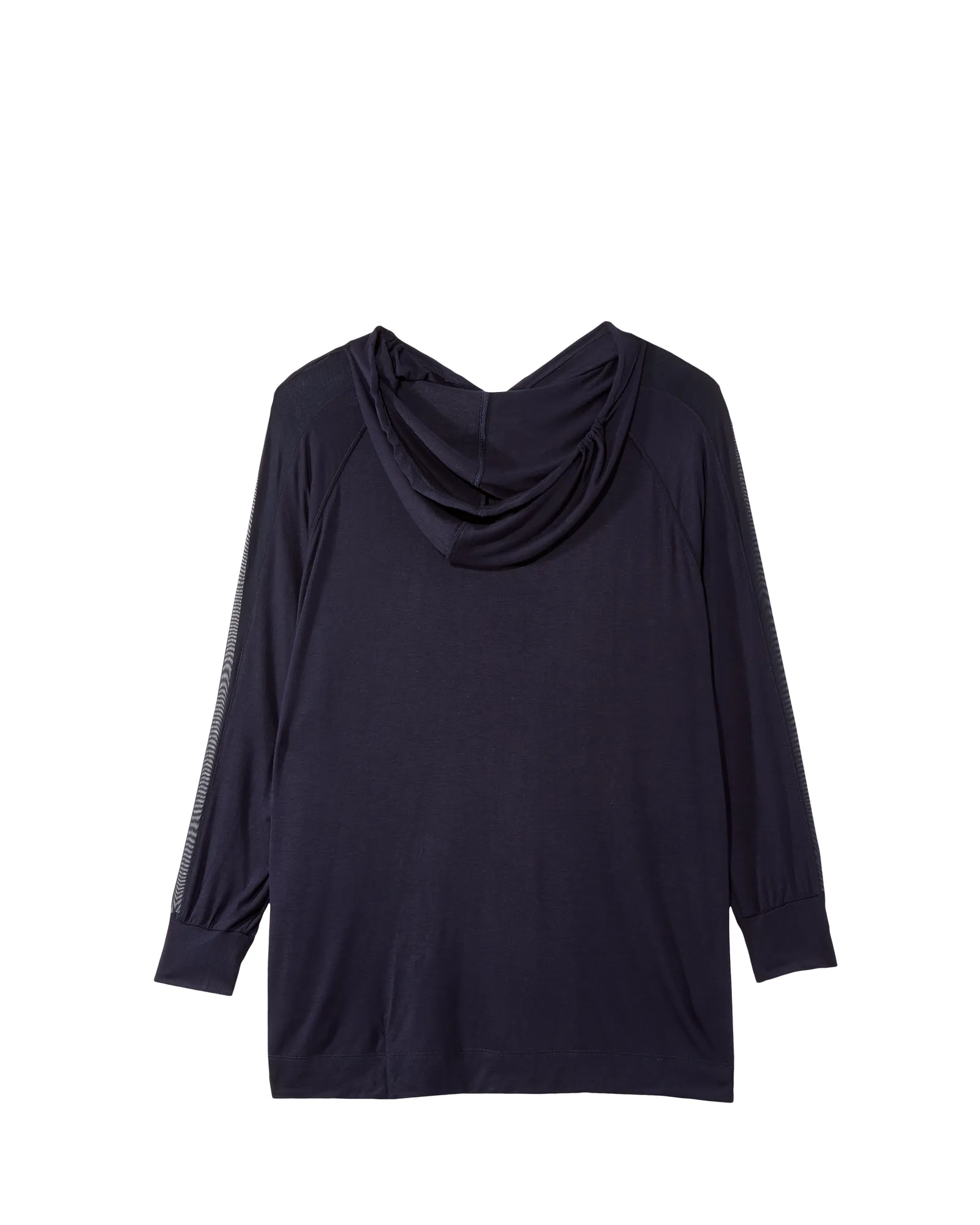 Lepto Long Sleeve Hooded Tee with Mesh Details | Navy