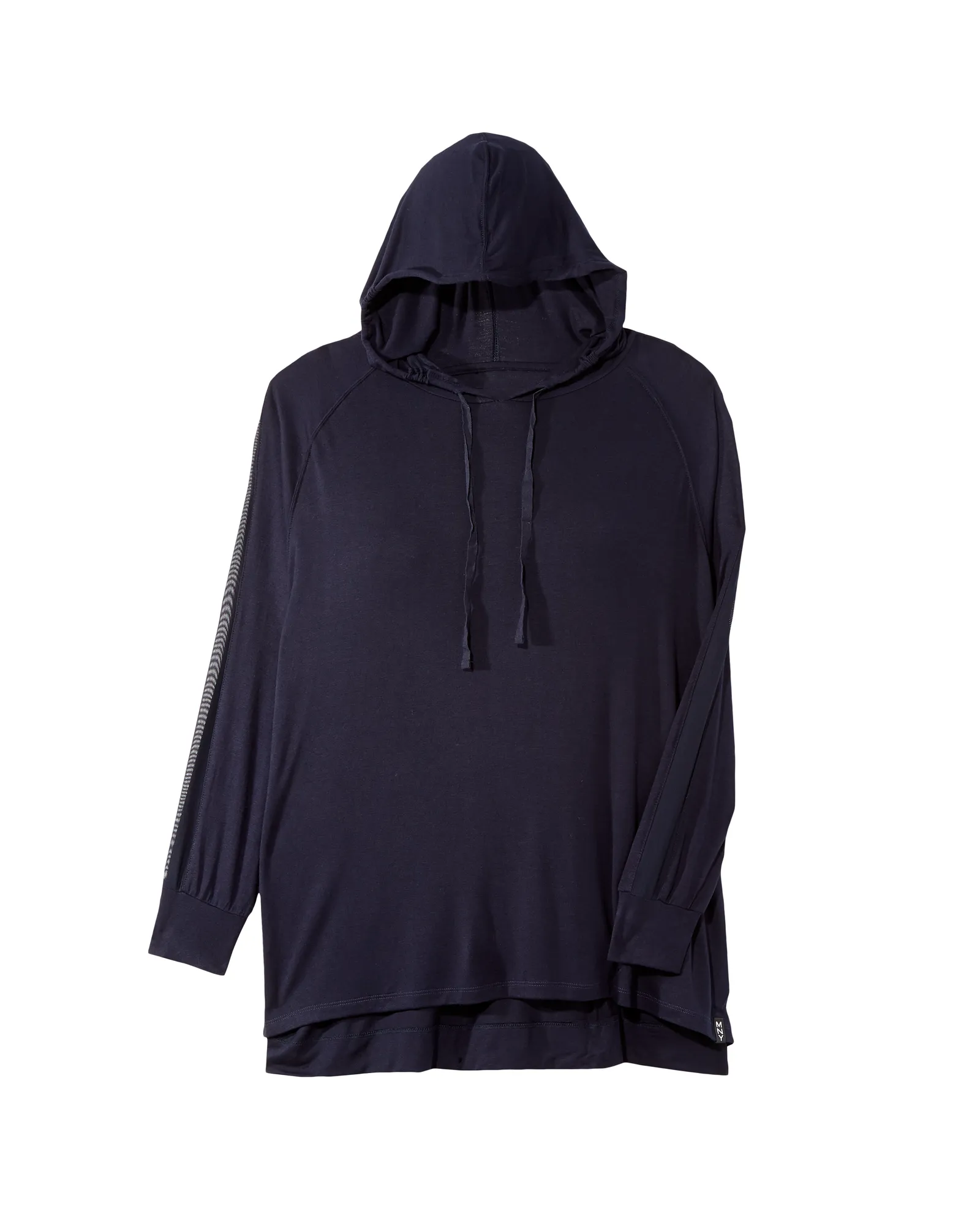 Lepto Long Sleeve Hooded Tee with Mesh Details | Navy