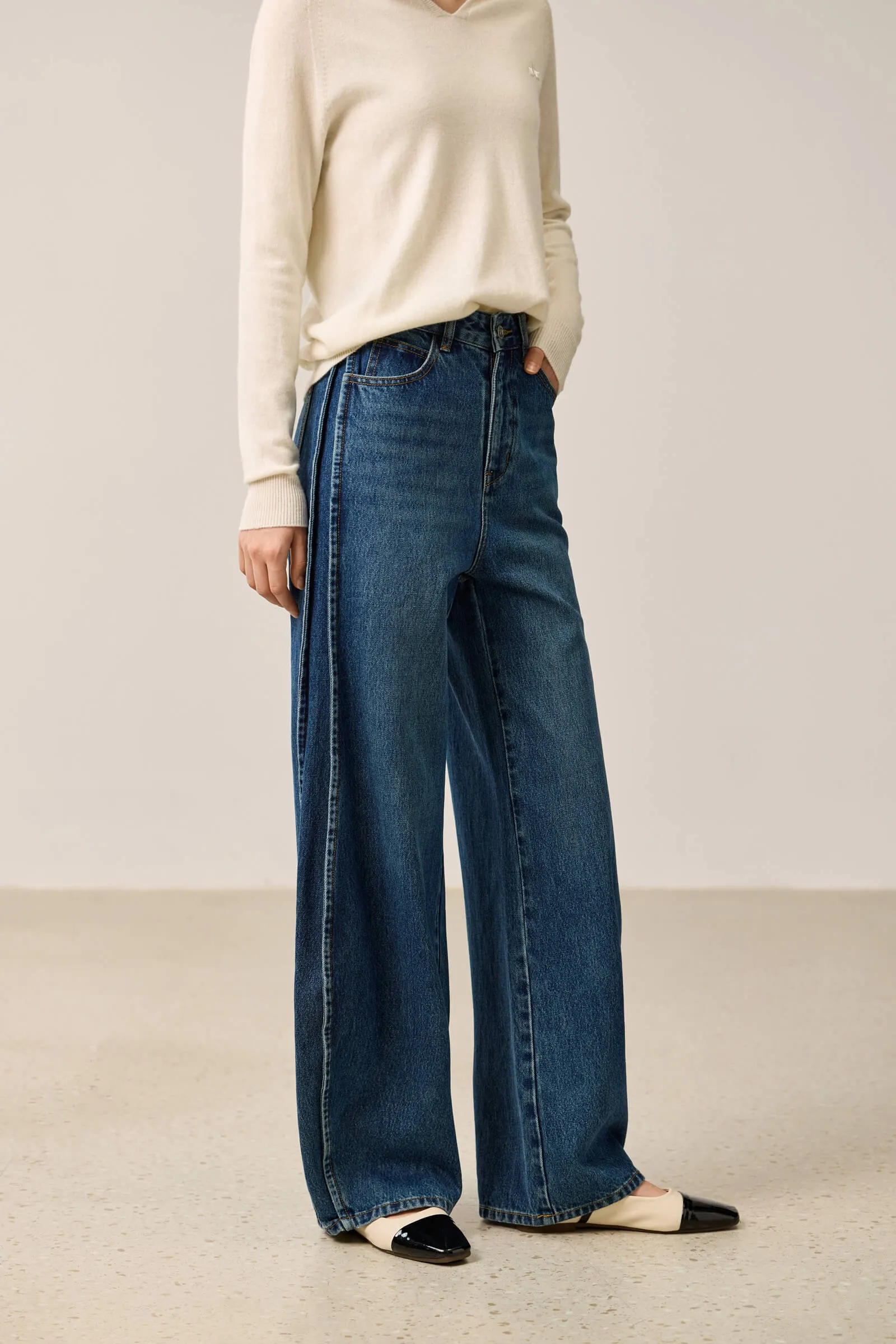 LILY Vintage Full Cotton Curved Seam Jeans