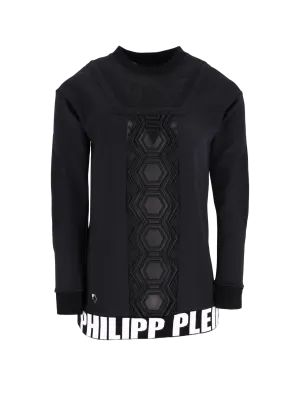 logo-hem mesh sweatshirt
