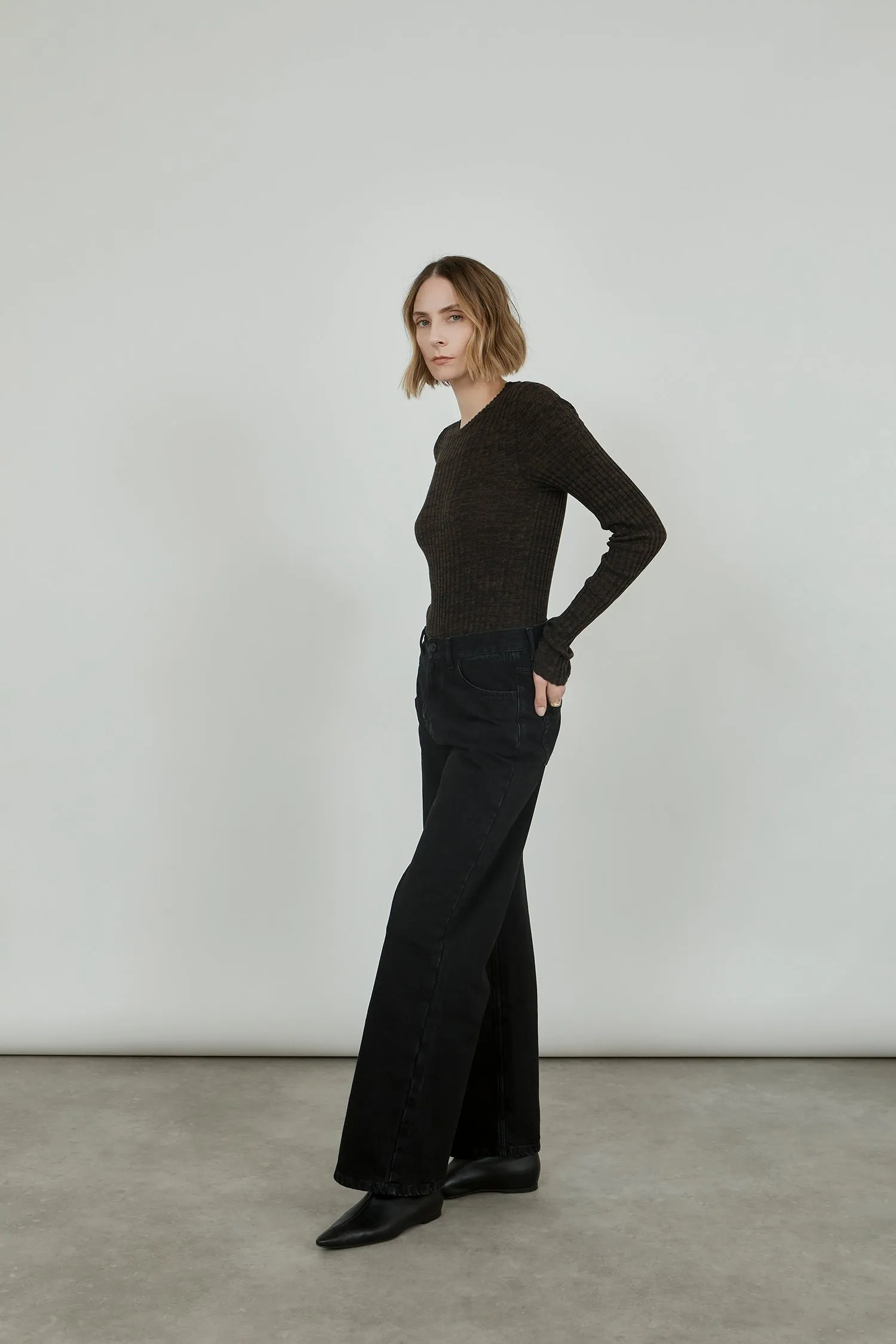 Maria denim | Dark grey - Cotton denim