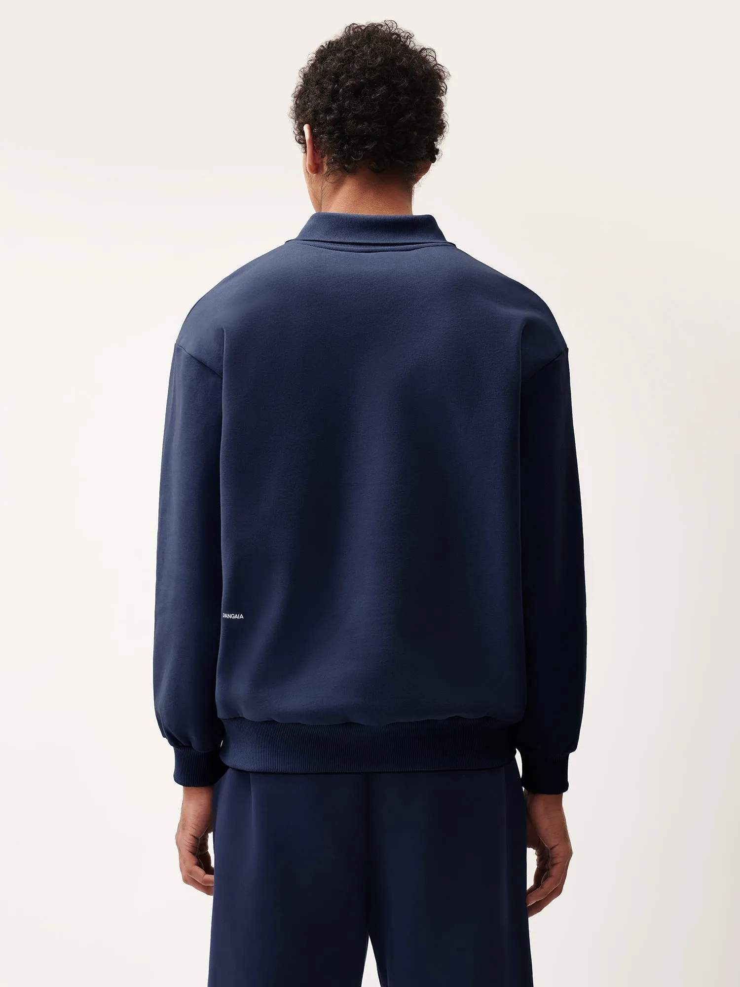 Mens DNA Heavyweight Polo Sweatshirt—navy