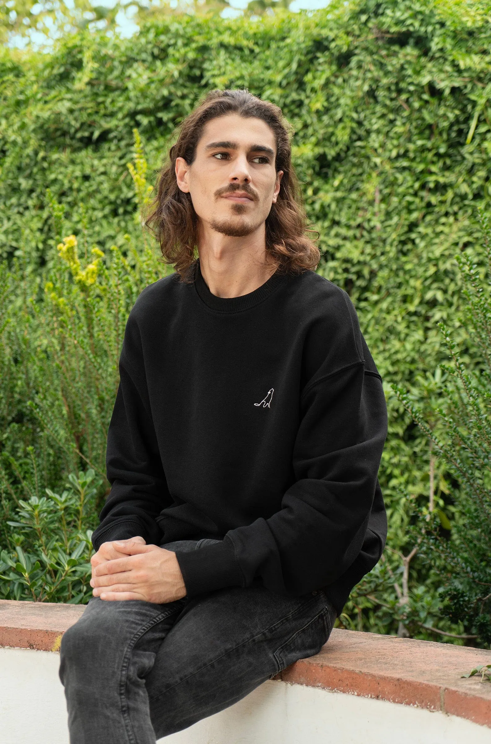 Men's Relaxed Sweatshirt | Jungle x Embroidered Wolf