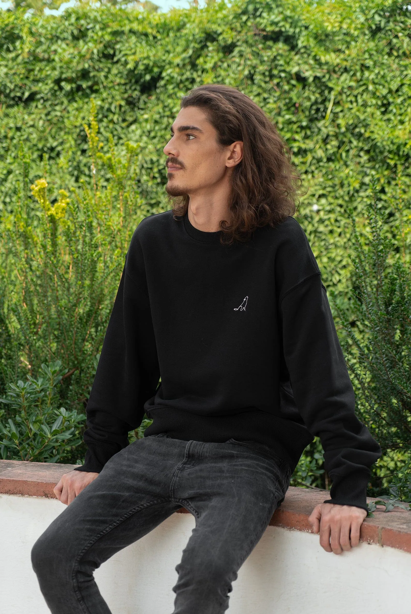 Men's Relaxed Sweatshirt | Jungle x Embroidered Wolf