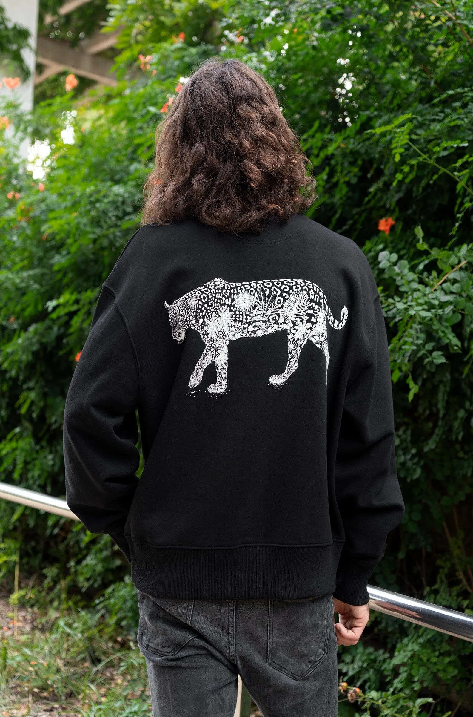 Men's Relaxed Sweatshirt | Jungle x Embroidered Wolf