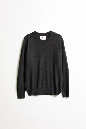Merino O-Neck Sweater in Charcoal Grey