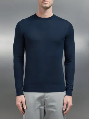 Merino Wool Sweatshirt in Navy