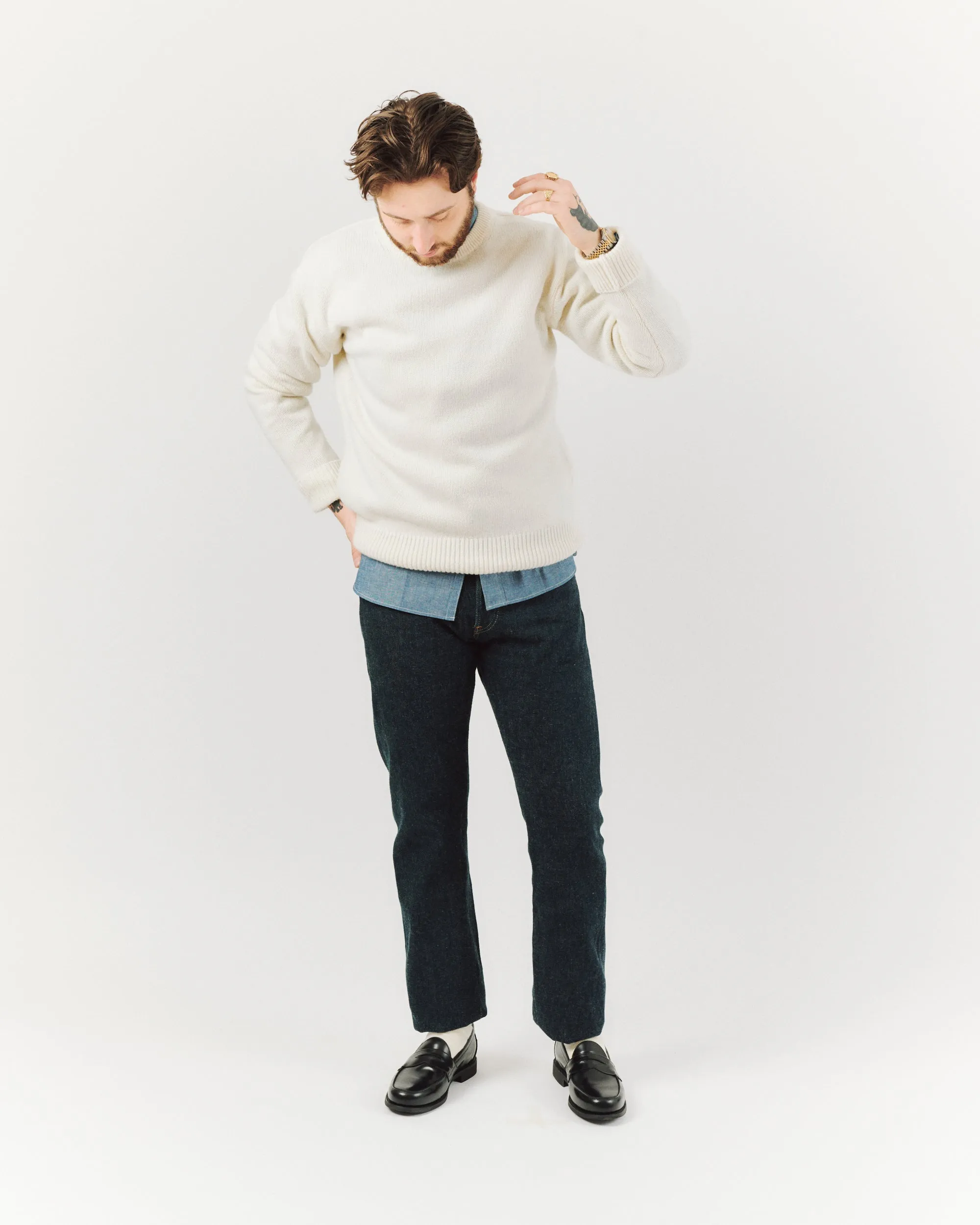 Merz b. Schwanen LOCC01 Knit Crew Neck Pullover - Nature