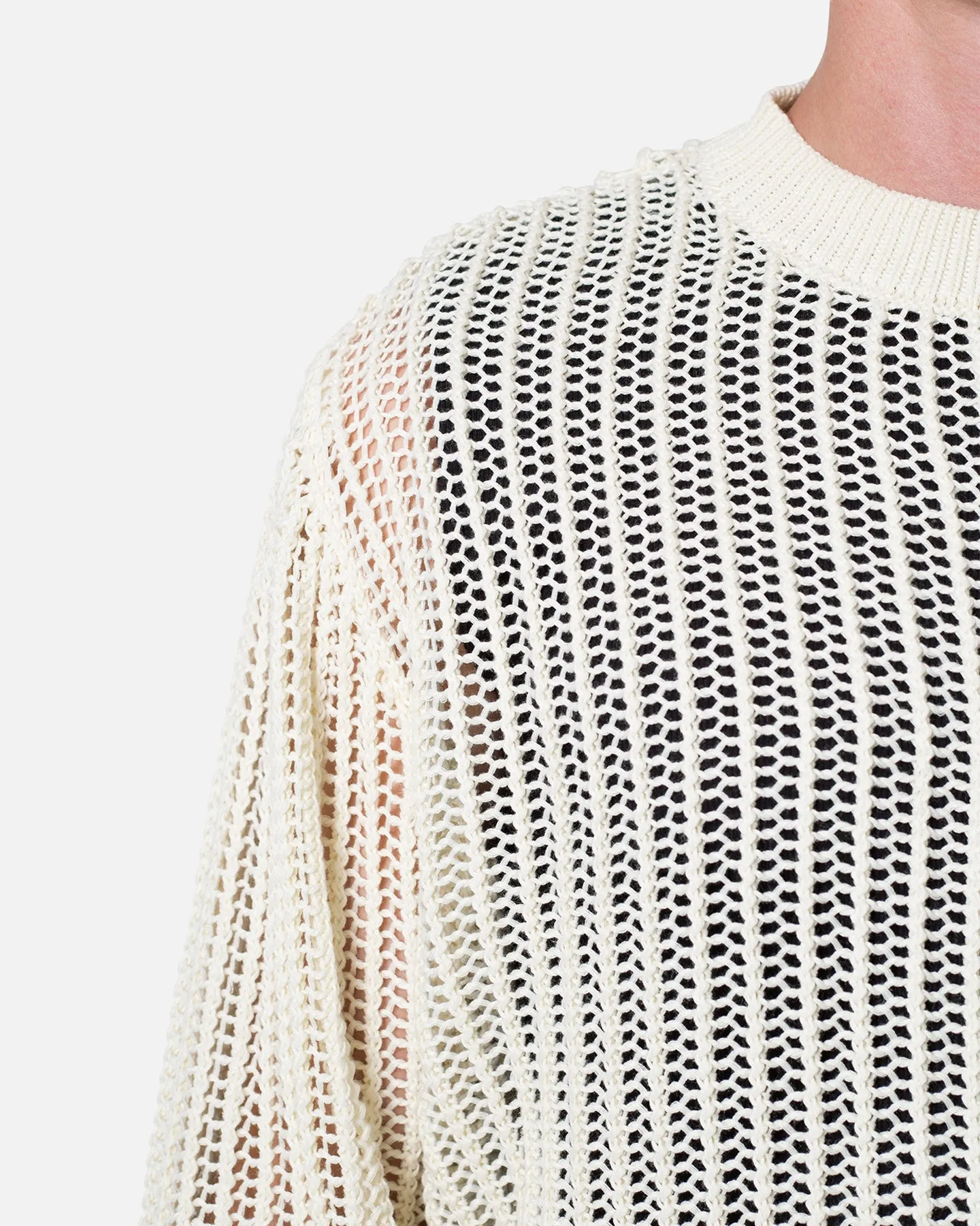 MNML Mesh Knit Sweater Cream
