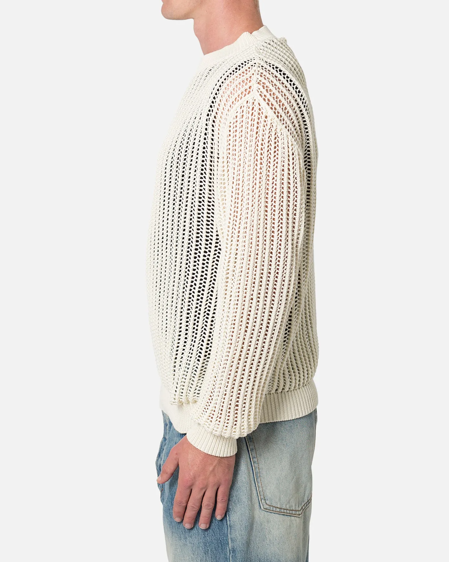 MNML Mesh Knit Sweater Cream