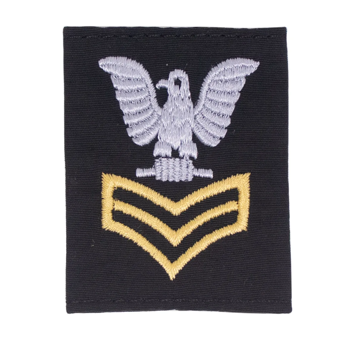 Navy Cold Weather Parka (CWP) Tab Device: Gold Embroidered Chevrons E6 First Class Petty Officer