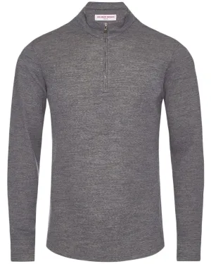 Neilson Merino Quarter Zip Sweatshirt in Storm Grey