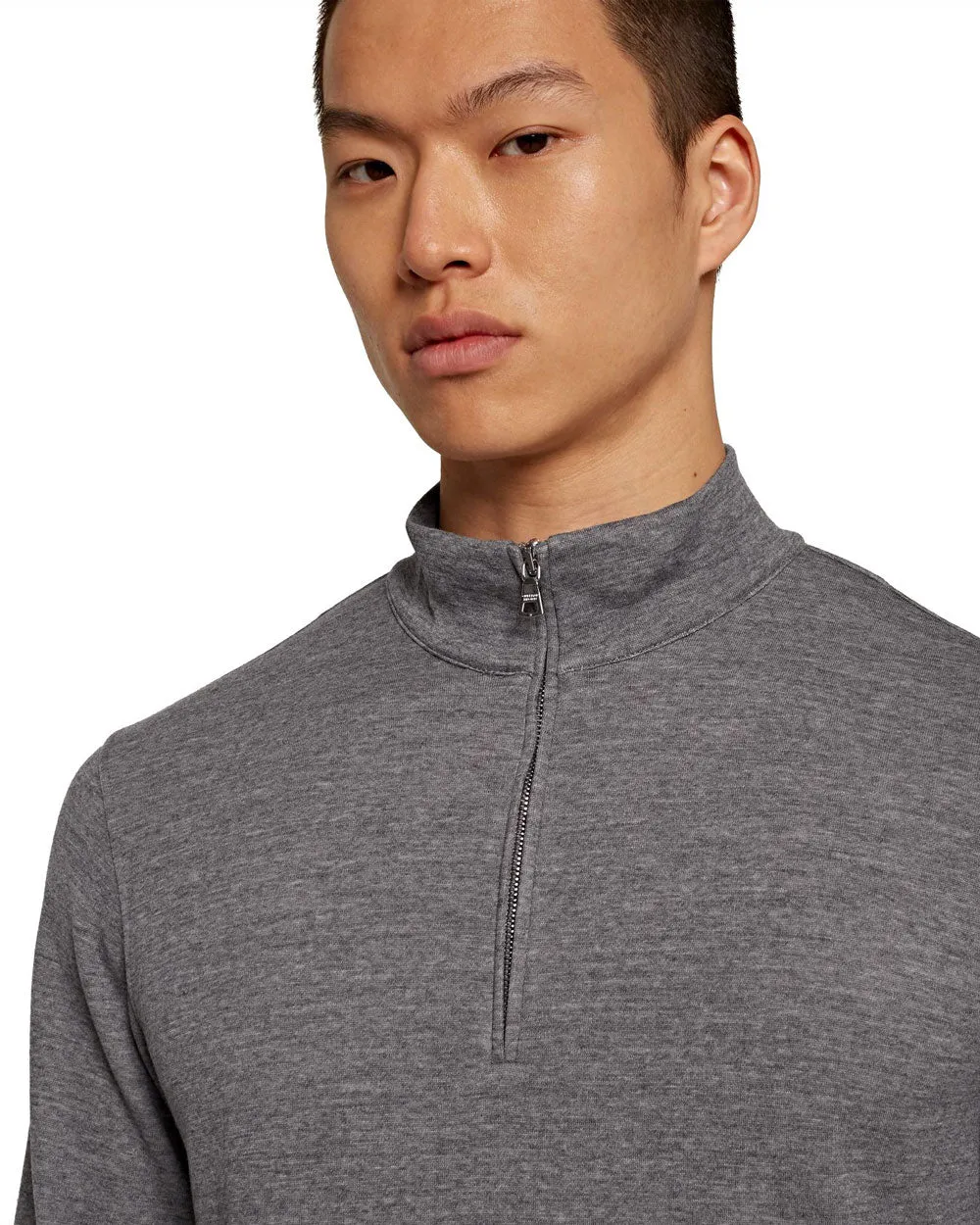 Neilson Merino Quarter Zip Sweatshirt in Storm Grey