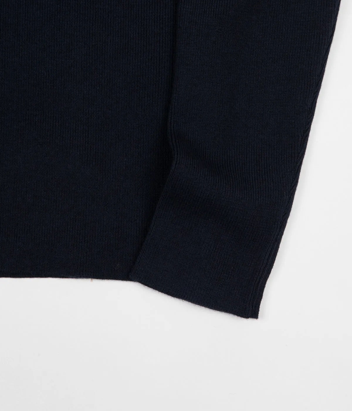 Norse Projects Fjord Half Zip Rib Knitted Sweatshirt - Dark Navy