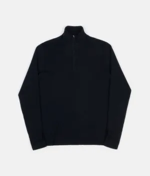 Norse Projects Fjord Half Zip Rib Knitted Sweatshirt - Dark Navy