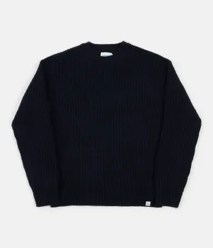 Norse Projects Viggo Military Stitch Crewneck Sweatshirt - Dark Navy