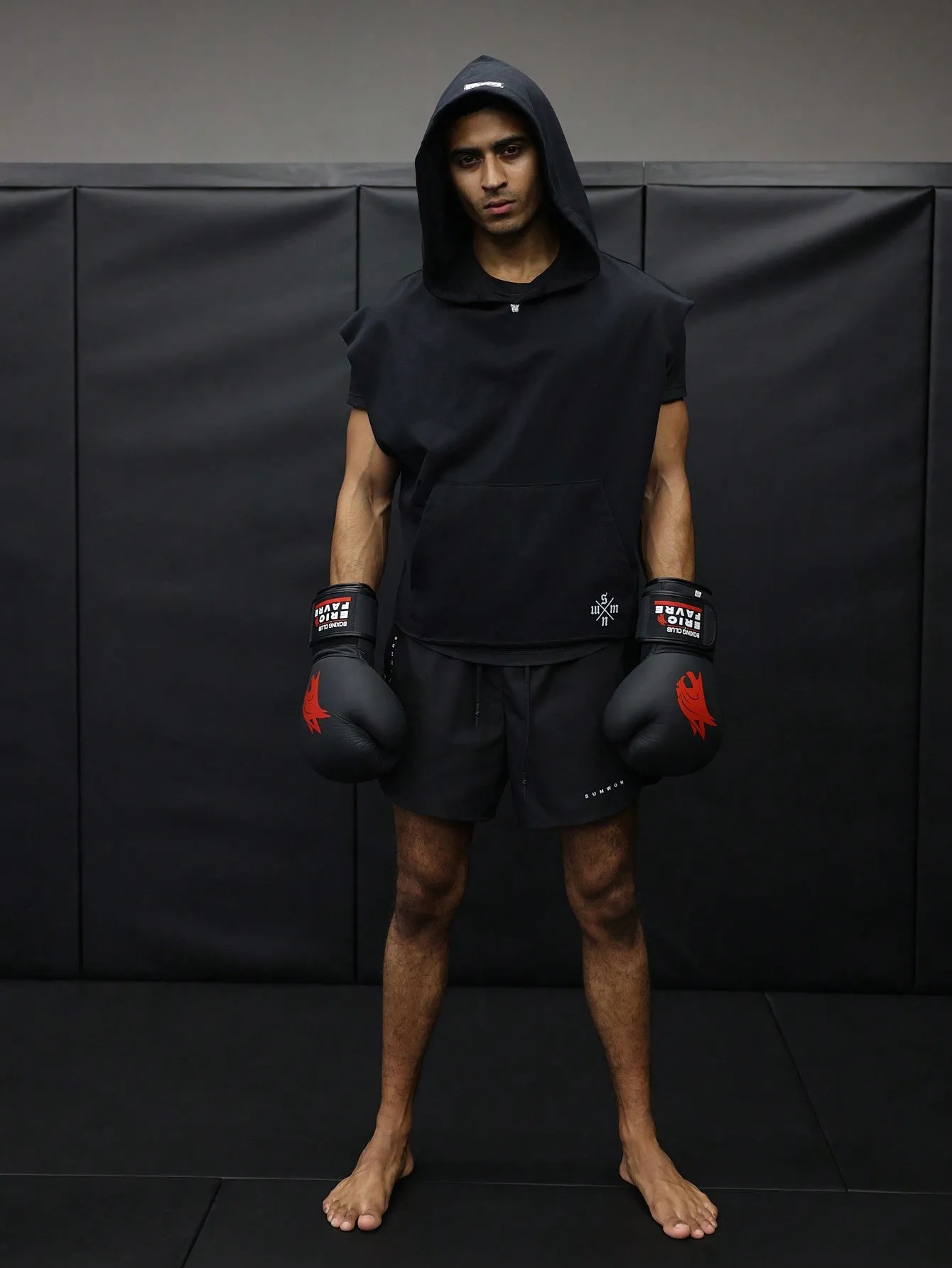 Overhead Sleeveless Hoodie With Colour Block Mesh Detail At The Back College Ready