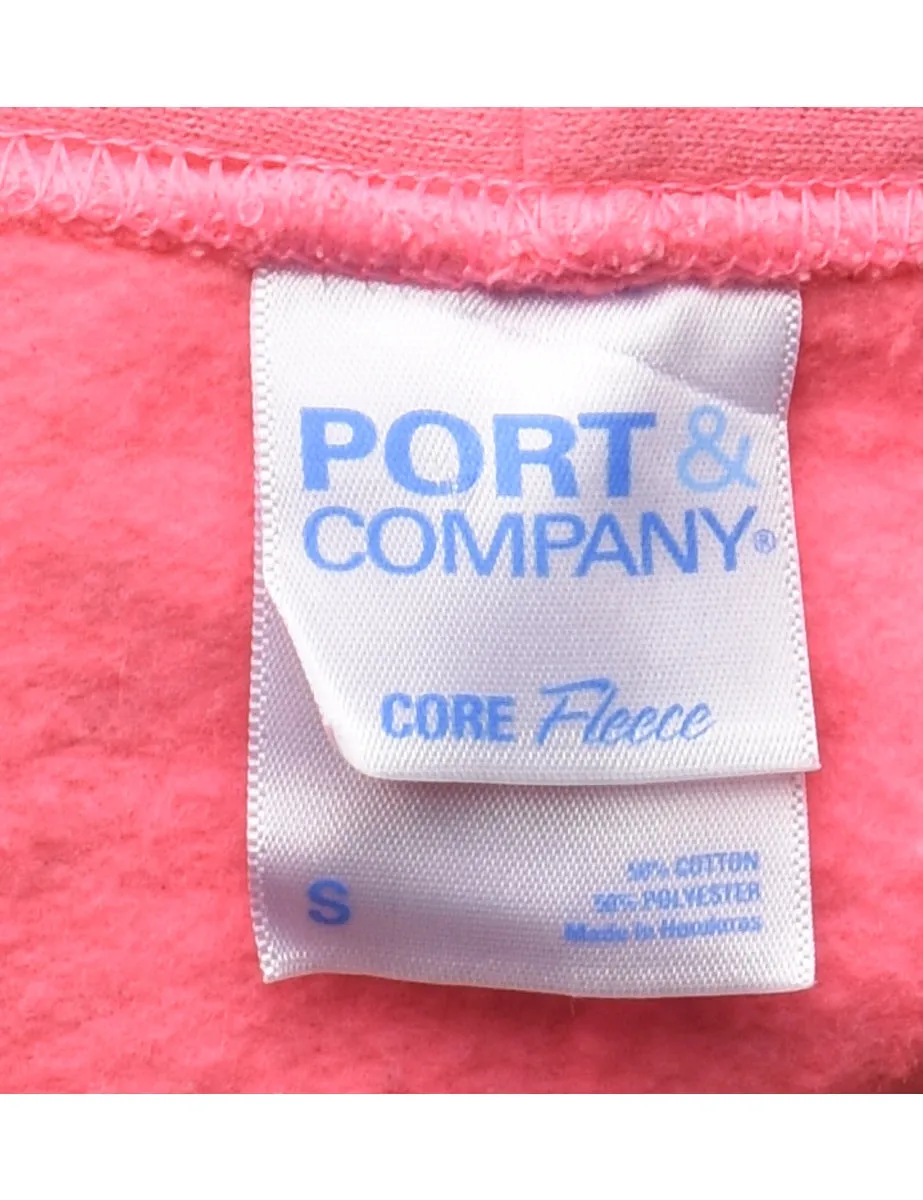 Pale Pink Hooded Sweatshirt - S