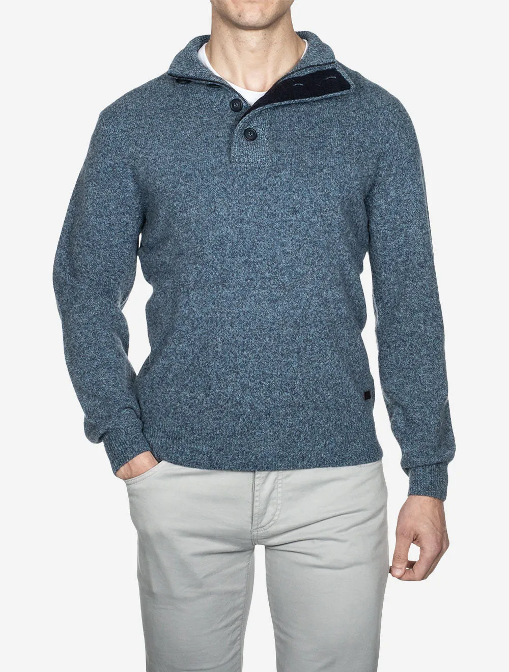 Patch Half Zip Blue