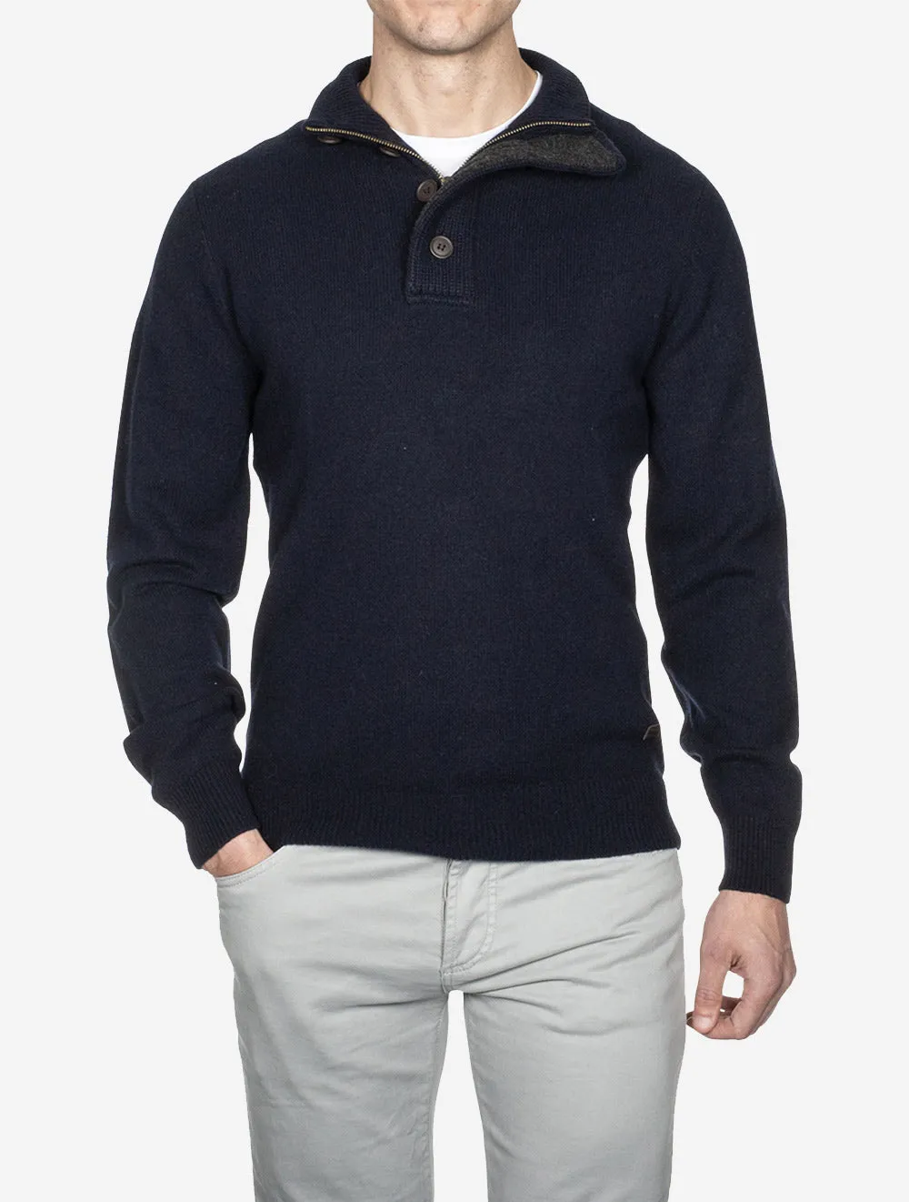 Patch Half Zip Navy