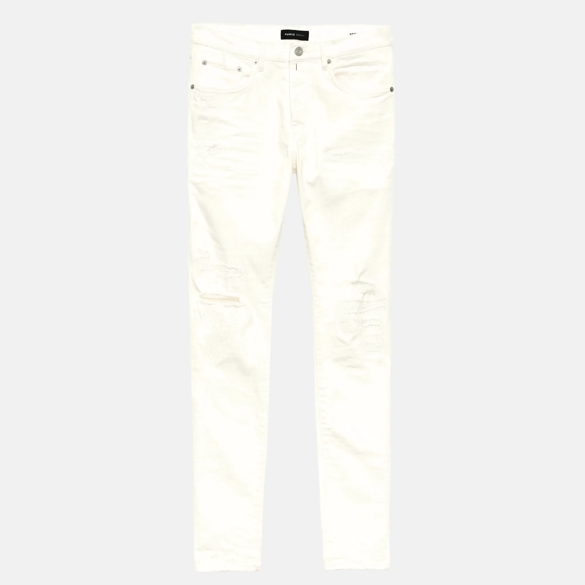 Purple Brand White Light Destroy Jeans