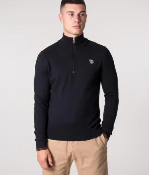 Quarter Zip Zebra Badge Jumper